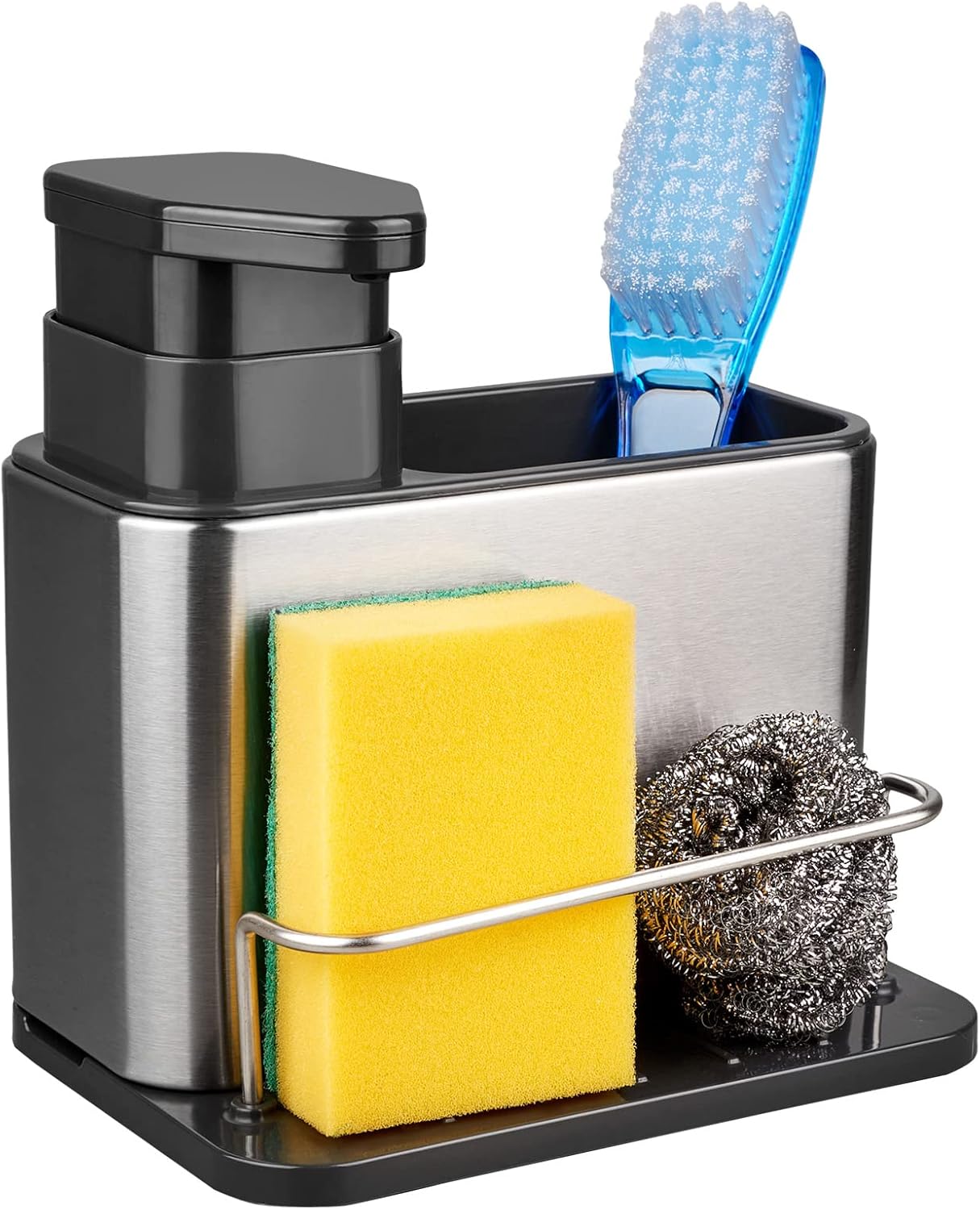Hogarama CleanDock™ – Dispensador 3 en 1 de Jabón y Organizador de Esponjas