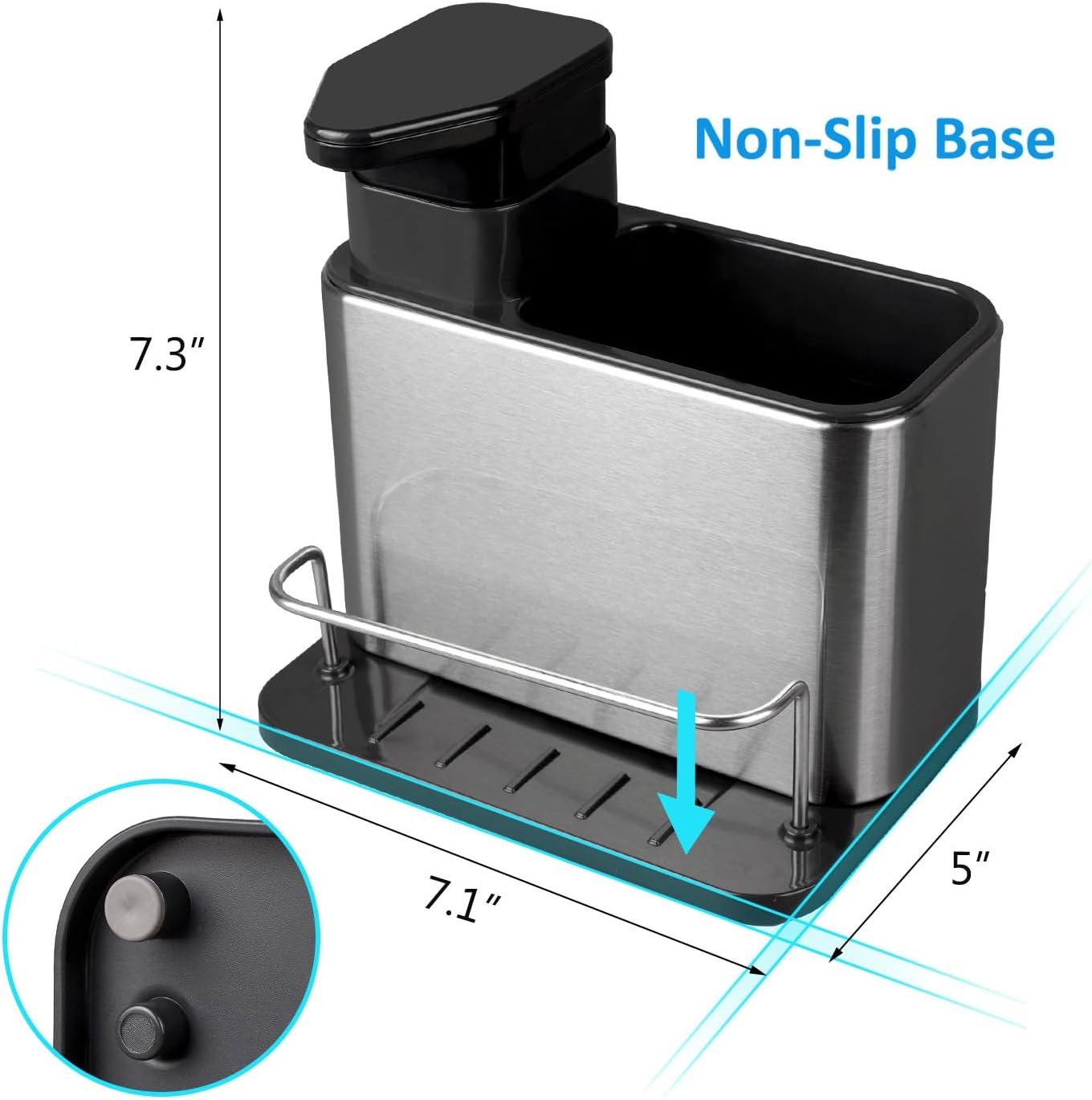 Hogarama CleanDock™ – Dispensador 3 en 1 de Jabón y Organizador de Esponjas