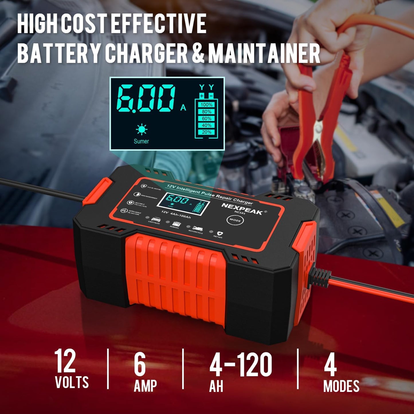 VoltFix™ – Cargador Batería Inteligente 12V con Reparación Automática
