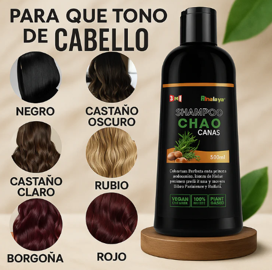 Shampoo Chao Canas™ 3en1: Color, brillo y juventud en minutos
