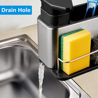 Hogarama CleanDock™ – Dispensador 3 en 1 de Jabón y Organizador de Esponjas